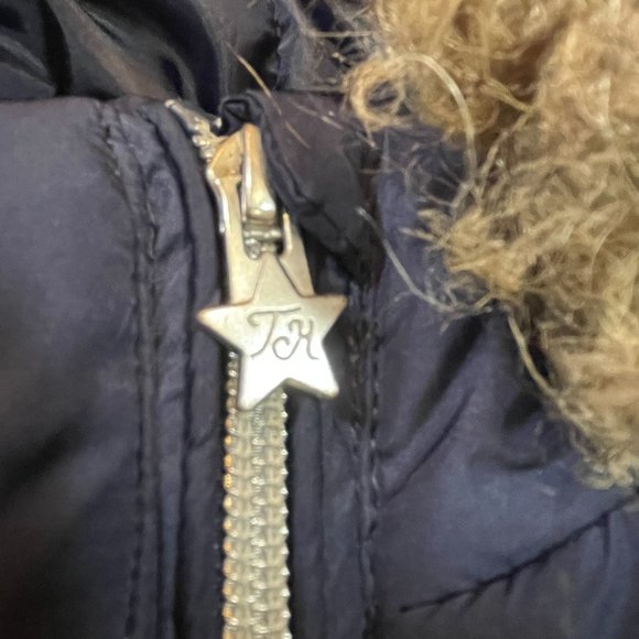 Girls Tommy Hilfiger Long Puffer Jacket with Faux Fur Hood - Picture 7 of 10